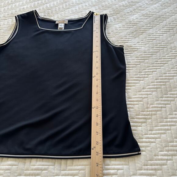 Talbots Black 3 Piece Skirt Outfit Suit Sleeveless Top & Cardigan Sweater Large - Picture 4 of 11